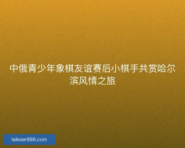 中俄青少年象棋友谊赛后小棋手共赏哈尔滨风情之旅